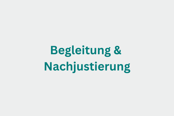 So arbeite ich: Methode 4: Begleitung & Nachjustierung